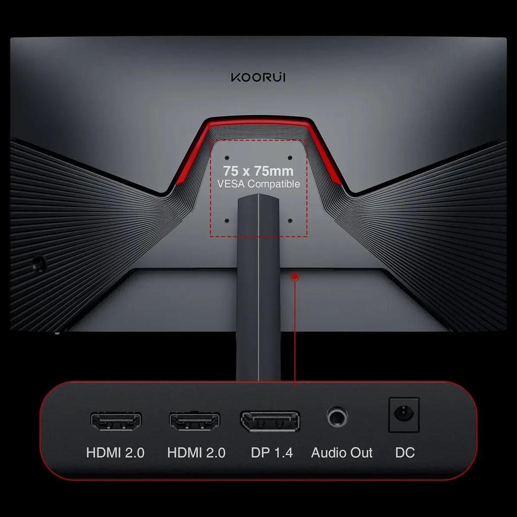 KOORUI GN06 Gaming Monitor 27 Inch FHD 180Hz IPS 1ms DCI-P3 90% Adaptive Sync Black