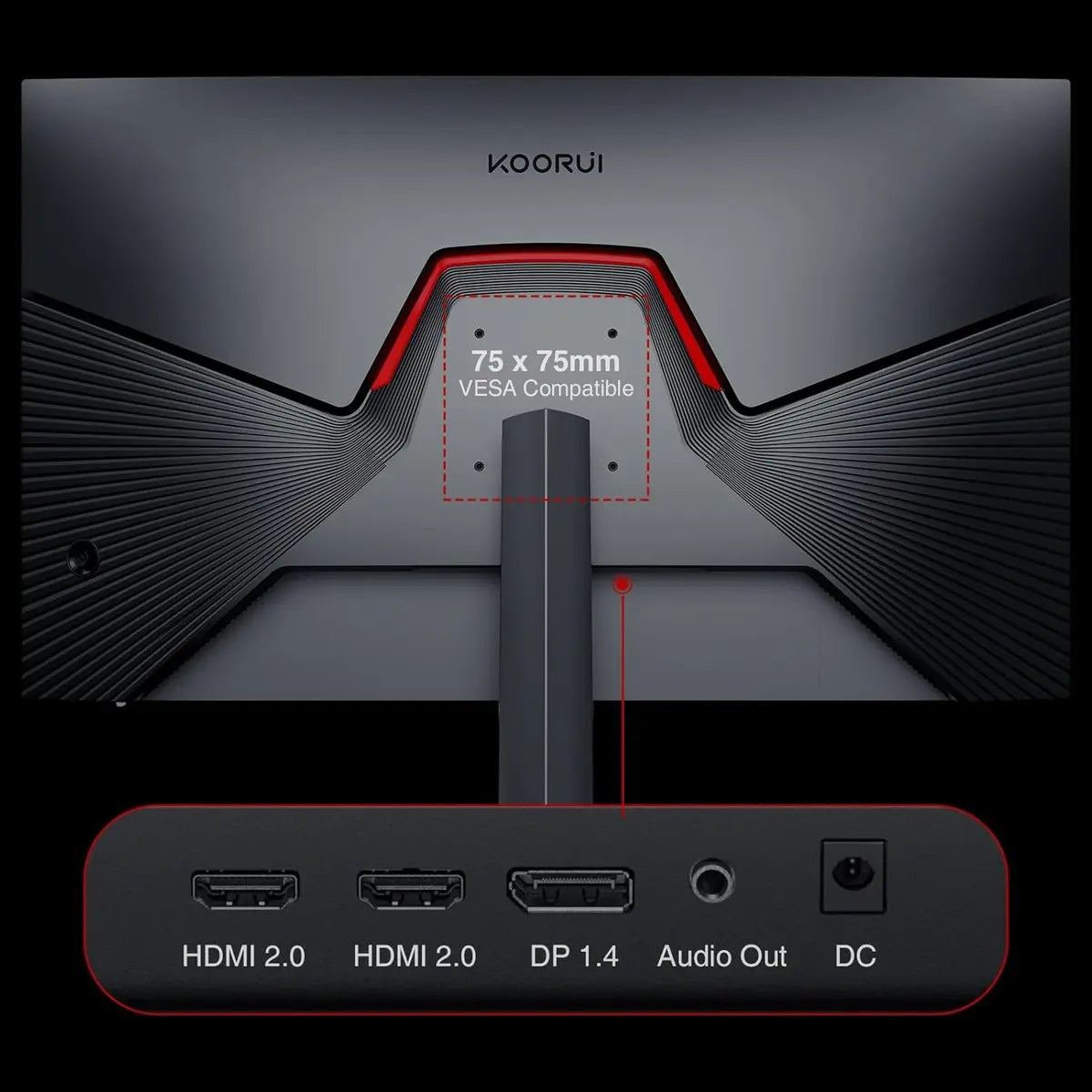 KOORUI GN06 Gaming Monitor 27 Inch FHD 180Hz IPS 1ms DCI-P3 90% Adaptive Sync Black
