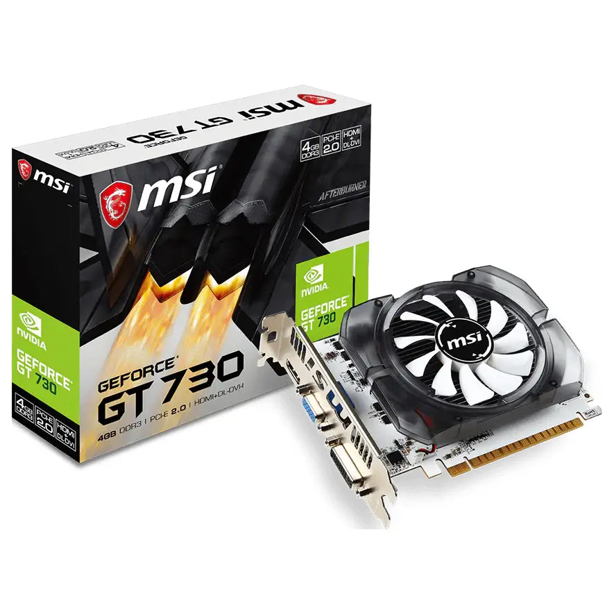 MSI NVIDIA GeForce GT 730 Video Graphics Card 4GB DDR3 PCI Express 2.0 N730-4GD3V2