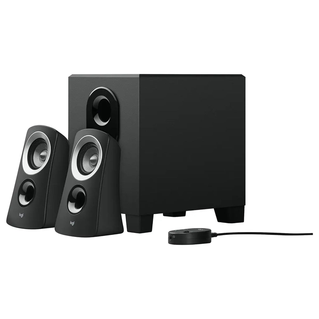 Logitech Z313 2.1 Multimedia Speaker System with Subwoofer, 50 Watts Peak 25 Watts RMS, 3.5mm Audio Input, Black