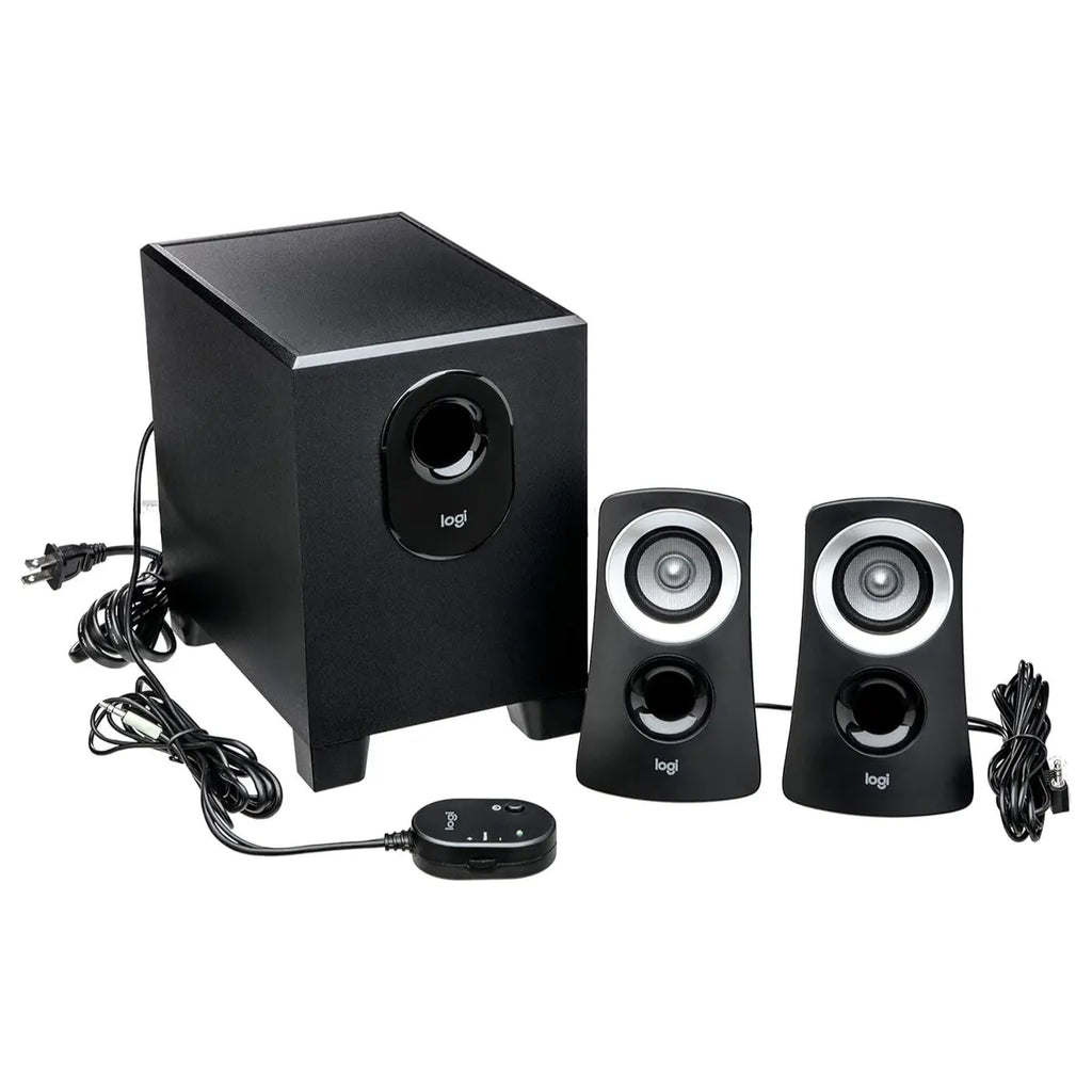 Logitech Z313 2.1 Multimedia Speaker System with Subwoofer, 50 Watts Peak 25 Watts RMS, 3.5mm Audio Input, Black