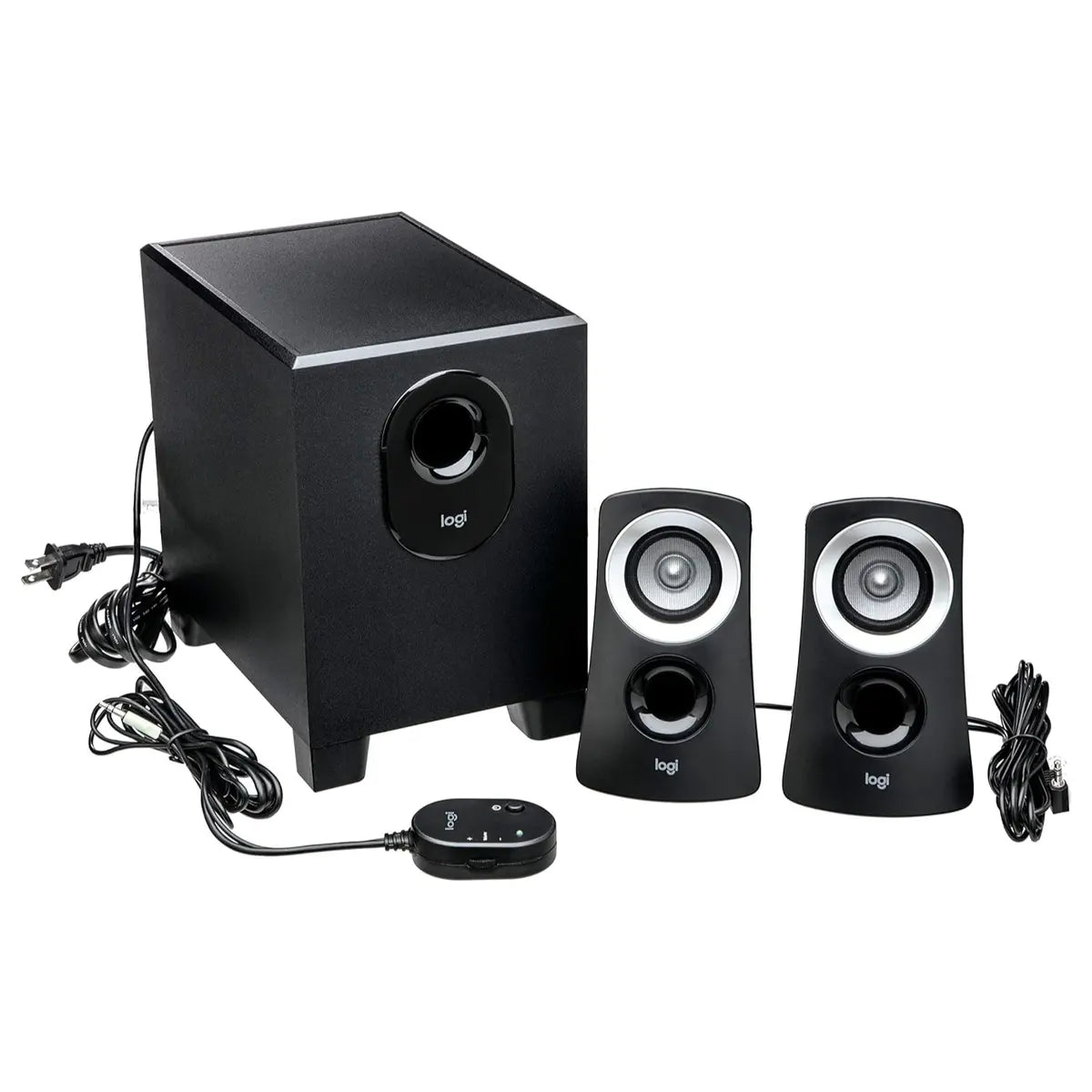 Logitech Z313 2.1 Multimedia Speaker System with Subwoofer, 50 Watts Peak 25 Watts RMS, 3.5mm Audio Input, Black