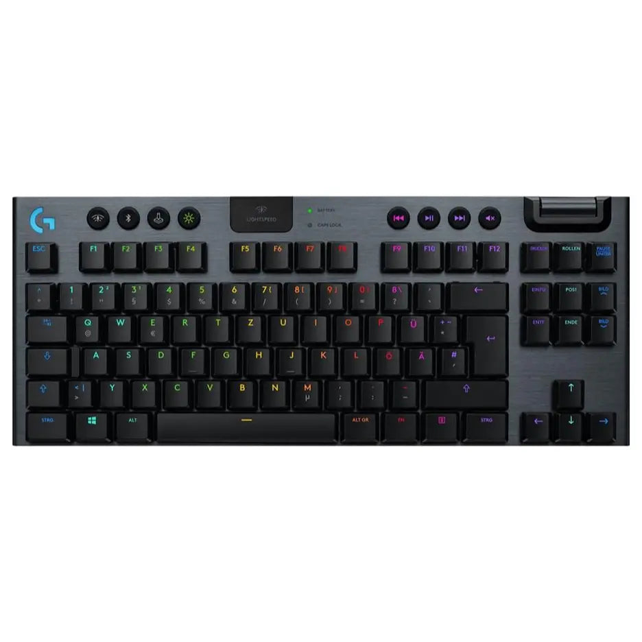 Logitech G915 TKL Tenkeyless Mechanical Gaming Keyboard, LIGHTSPEED Wireless and Bluetooth, LIGHTSYNC RGB 16.8M Colors, GL Tactile Low Profile Switch, Black 920-009495