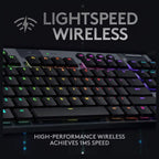 Logitech G915 TKL Tenkeyless Mechanical Gaming Keyboard, LIGHTSPEED Wireless and Bluetooth, LIGHTSYNC RGB 16.8M Colors, GL Tactile Low Profile Switch, Black 920-009495