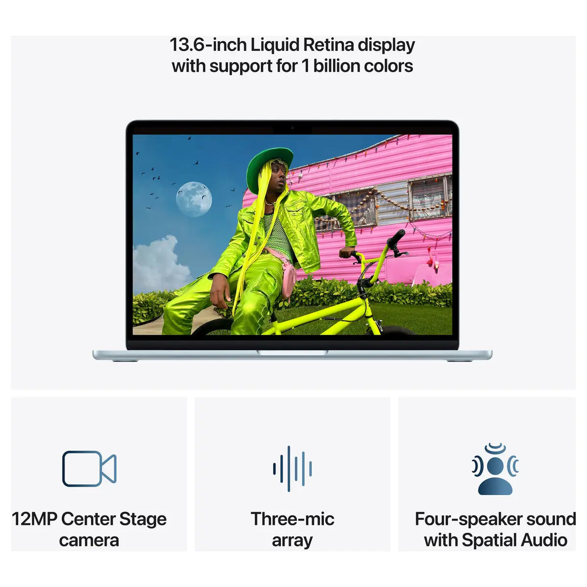 Apple MacBook Air, Apple M5 10-Core Chip, 16GB Unified RAM 512GB SSD, 13.6 Inch Liquid Retina Display, Touch ID, Backlit Magic Keyboard, Sky Blue MDHH4 (Official Warranty)