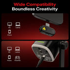 Maono PD100W Wireless and USB Microphone, One-Click Noise Reduction, Custom RGB, 3.5mm Headphone Jack, Black