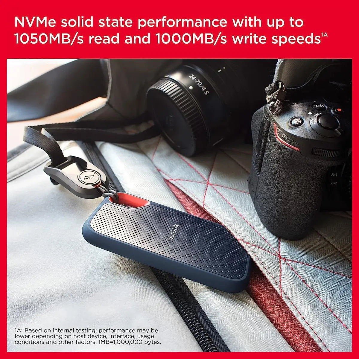 SanDisk Extreme 4TB Portable SSD, Up To 1050MB/s, USB-C USB 3.2 Gen 2, IP65 Water and Dust Resistance