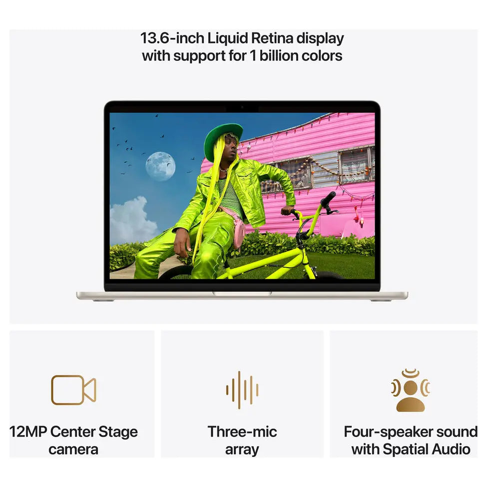 Apple MacBook Air, Apple M5 10-Core Chip, 16GB Unified RAM 512GB SSD, 13.6 Inch Liquid Retina Display, Starlight MDHA4