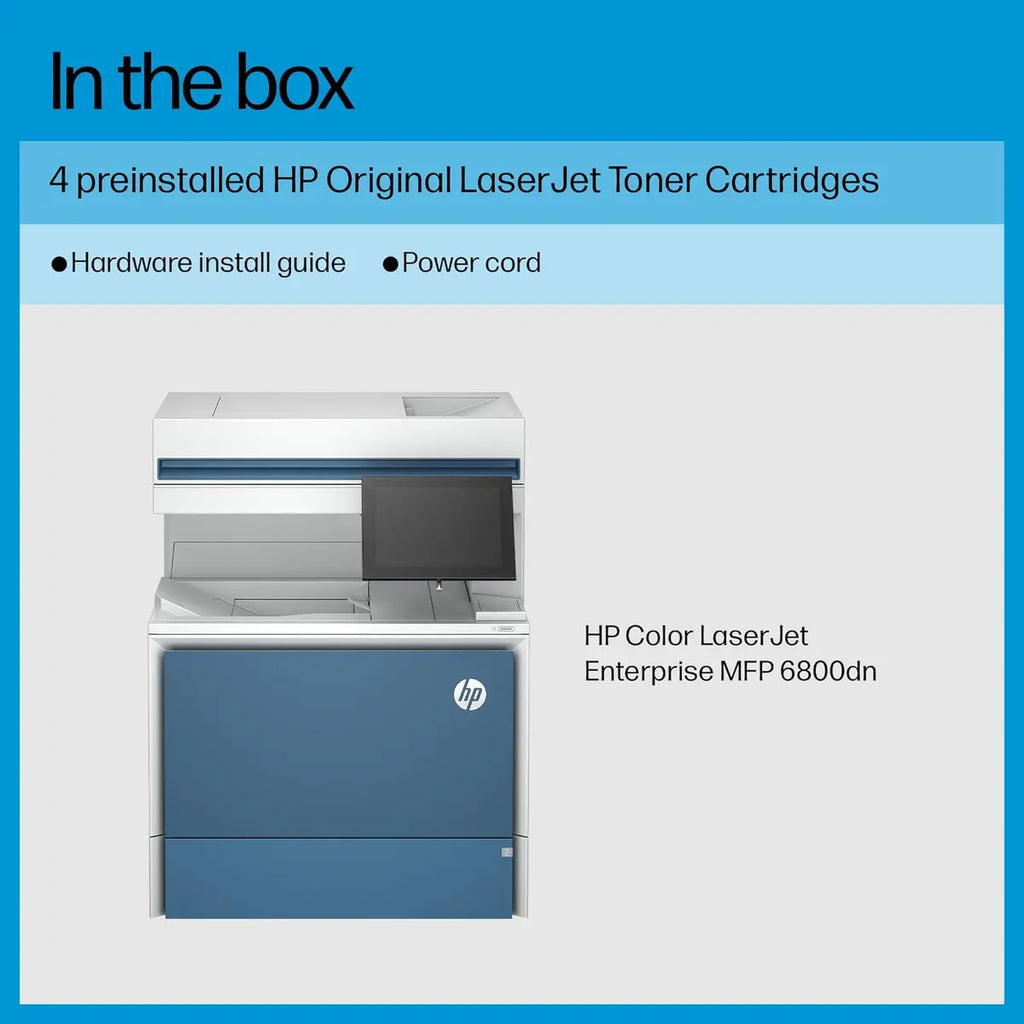 HP Color LaserJet Enterprise MFP 6800dn Multifunction Printer, Up To 55 Ppm, Auto Duplex Printing, 8-inch Color Touchscreen (Official Warranty)