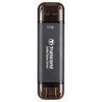 Transcend ESD310 1TB External SSD, USB 3.2 Gen2 10Gbps Type-A and Type-C, Up To 1,050MB/s Black TS1TESD310C
