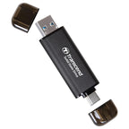 Transcend ESD310 1TB External SSD, USB 3.2 Gen2 10Gbps Type-A and Type-C, Up To 1,050MB/s Black TS1TESD310C