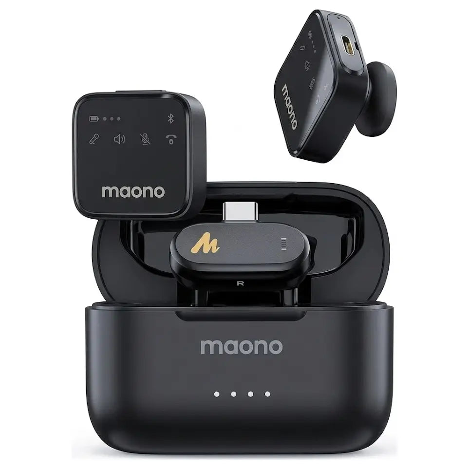 MAONO WAVE T1 PLUS PC2 Microphone Wireless Lavalier Microphone, Type-C, 100m, 40H+ Battery Life