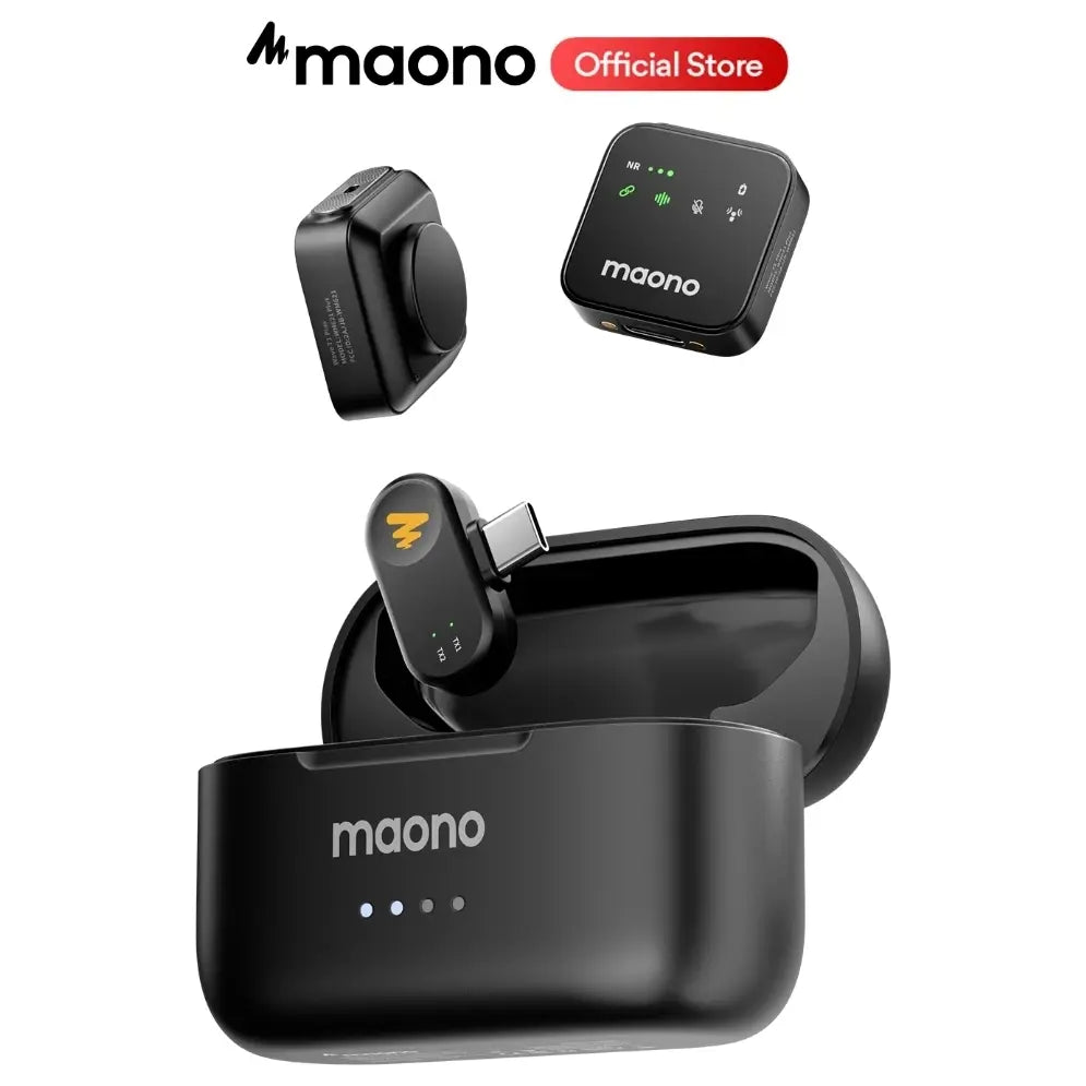 MAONO WAVE T1 PLUS PC2 Microphone Wireless Lavalier Microphone, Type-C, 100m, 40H+ Battery Life
