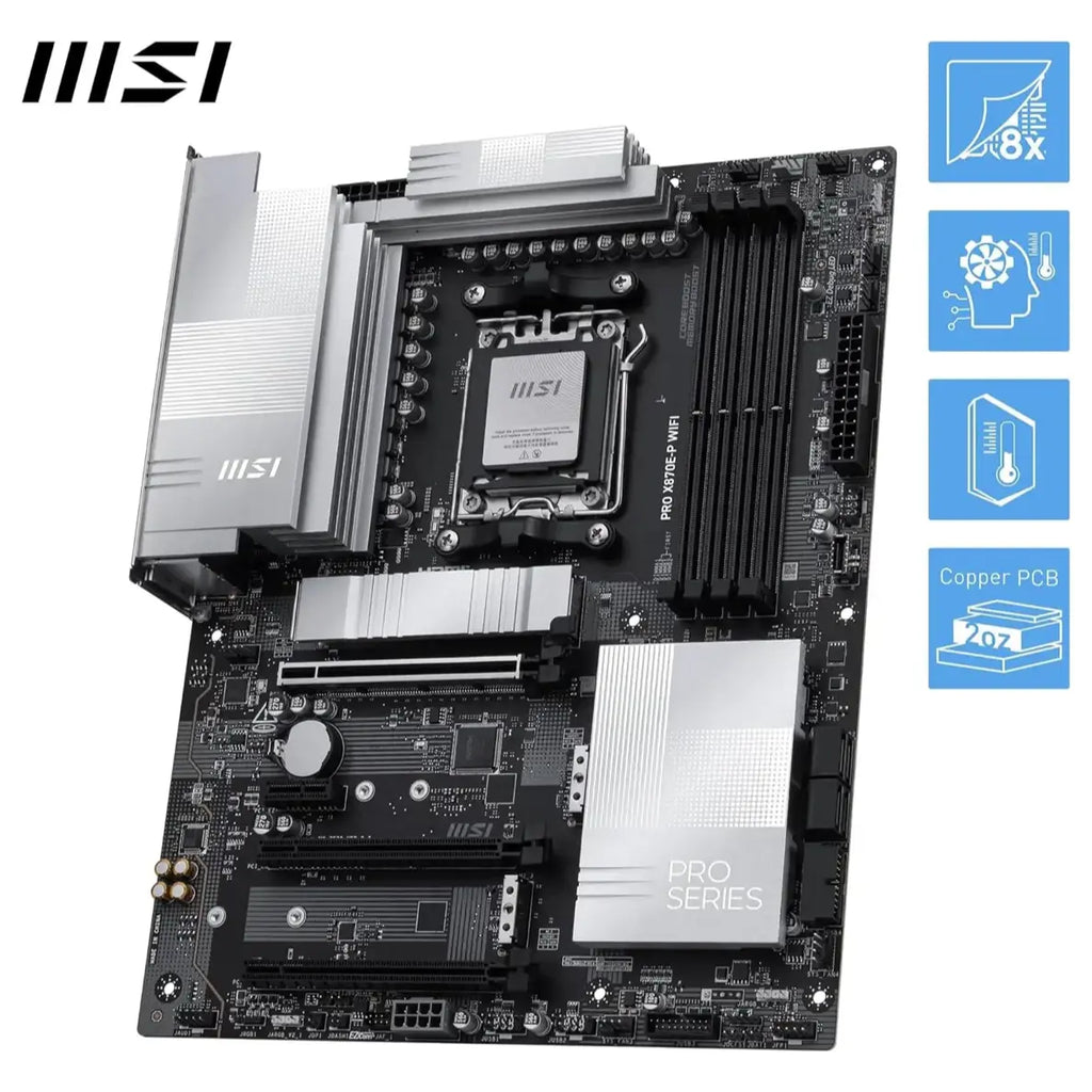 MSI PRO X870E-P WIFI Motherboard ATX AM5, Wi-Fi 7, 5G LAN