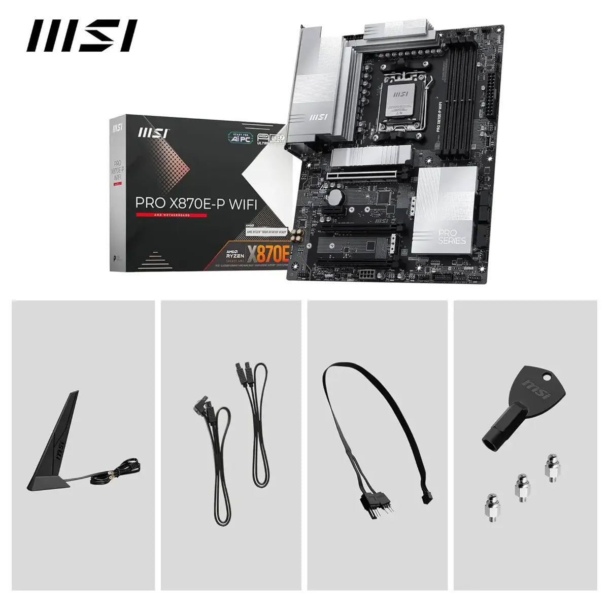 MSI PRO X870E-P WIFI Motherboard ATX AM5, Wi-Fi 7, 5G LAN