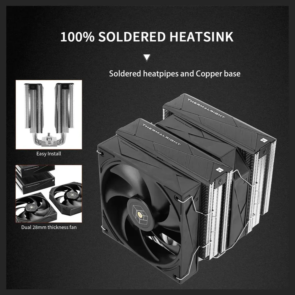 Thermalright Royal Pretor 130 CPU Air Cooler, Double-Tower 6 Heat Pipes Dual PWM Fans, 158mm