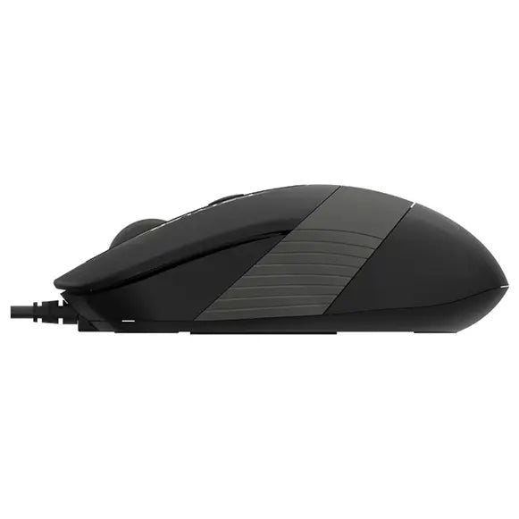 A4Tech FM10S Optical Mouse, 1600 DPI 4-Level Adjustable, 4-Button Silent Click, 4-Way Wheel, Grey