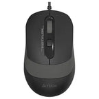 A4Tech FM10S Optical Mouse, 1600 DPI 4-Level Adjustable, 4-Button Silent Click, 4-Way Wheel, Grey