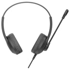 A4Tech FH100i Stereo Headset, 40mm Speaker Unit, Rotatable Omni-Directional Mic, Inline Remote Control, Stone Black
