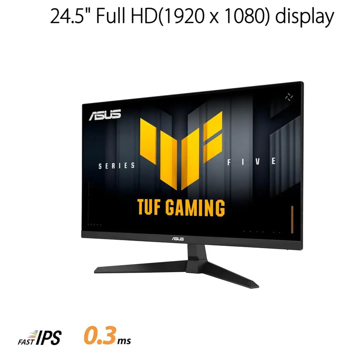 Asus TUF Gaming VG259QM5A Monitor, 25" Fast IPS, FHD 1920x1080, 240Hz, 0.3ms, FreeSync and G-Sync Compatible, Black