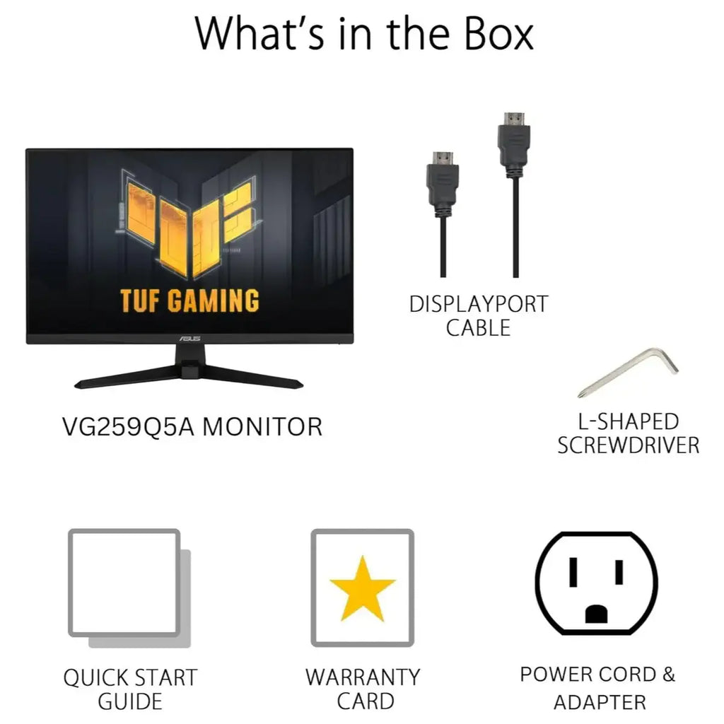 Asus TUF Gaming VG259QM5A Monitor, 25" Fast IPS, FHD 1920x1080, 240Hz, 0.3ms, FreeSync and G-Sync Compatible, Black