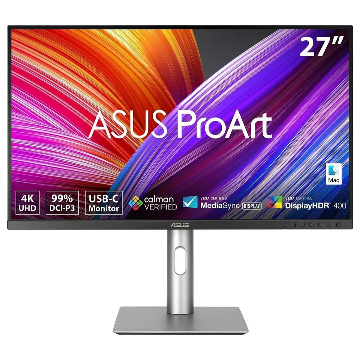 Asus ProArt Display PA279CRV Professional Monitor, 27" 4K UHD 3840x2160 IPS 60Hz HDR, 99% DCI-P3 And 99% Adobe RGB, Calman Verified, USB-C DisplayPort 96W