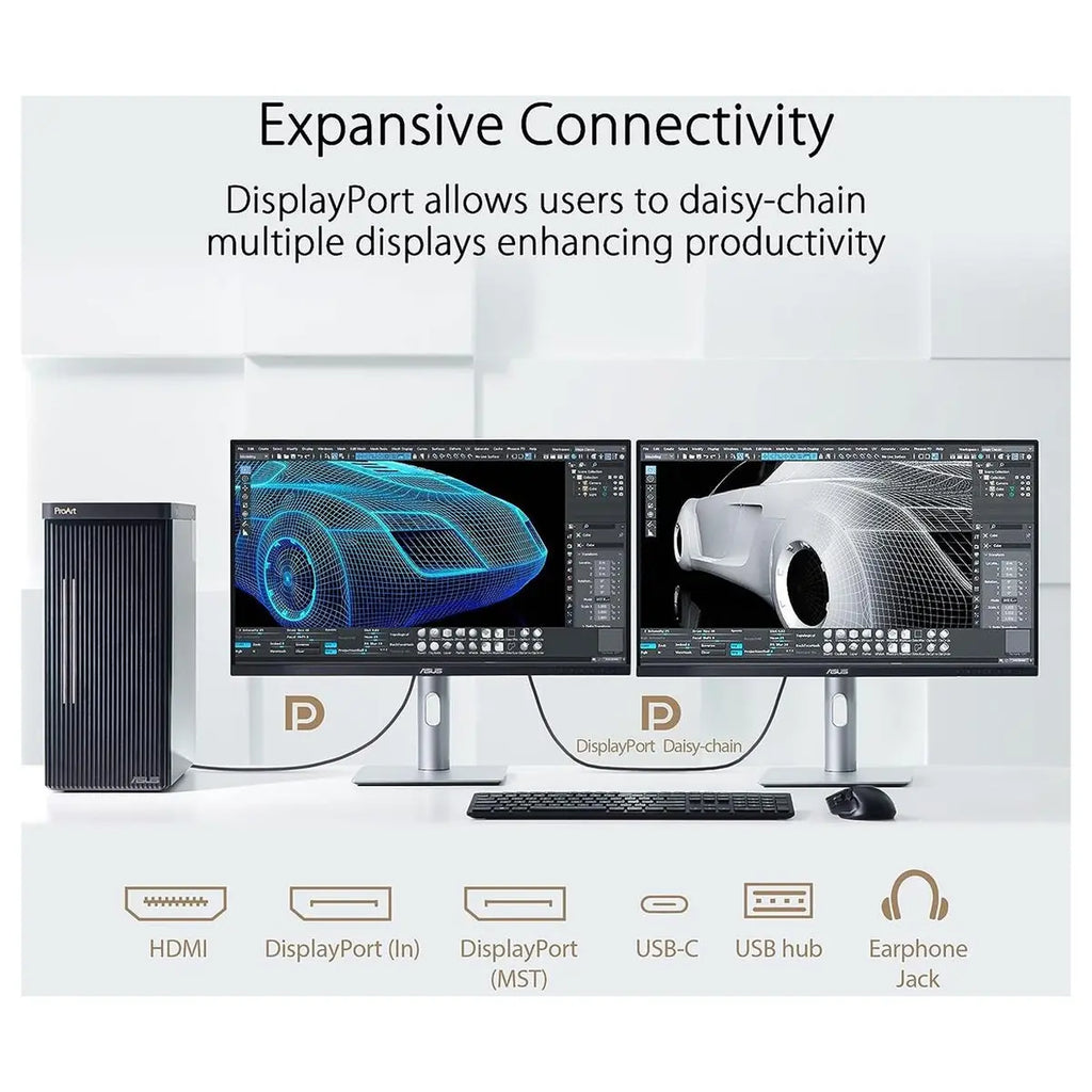 Asus ProArt Display PA279CRV Professional Monitor, 27" 4K UHD 3840x2160 IPS 60Hz HDR, 99% DCI-P3 And 99% Adobe RGB, Calman Verified, USB-C DisplayPort 96W