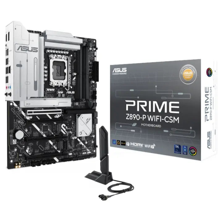 ASUS PRIME Z890-P WIFI-CSM Z890 ATX Motherboard, LGA1851, DDR5 Up To 7600+MT/s, PCIe 5.0 x16 and M.2, Wi-Fi 7, 2.5Gb Ethernet, Thunderbolt 4 USB Type-C