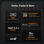 ASUS TUF Gaming Z890-PLUS WiFi ATX Motherboard, Z890 LGA1851, DDR5, PCIe5.0, Thunderbolt4 Type-C, 4xM.2, Wi-Fi7, 2.5Gb