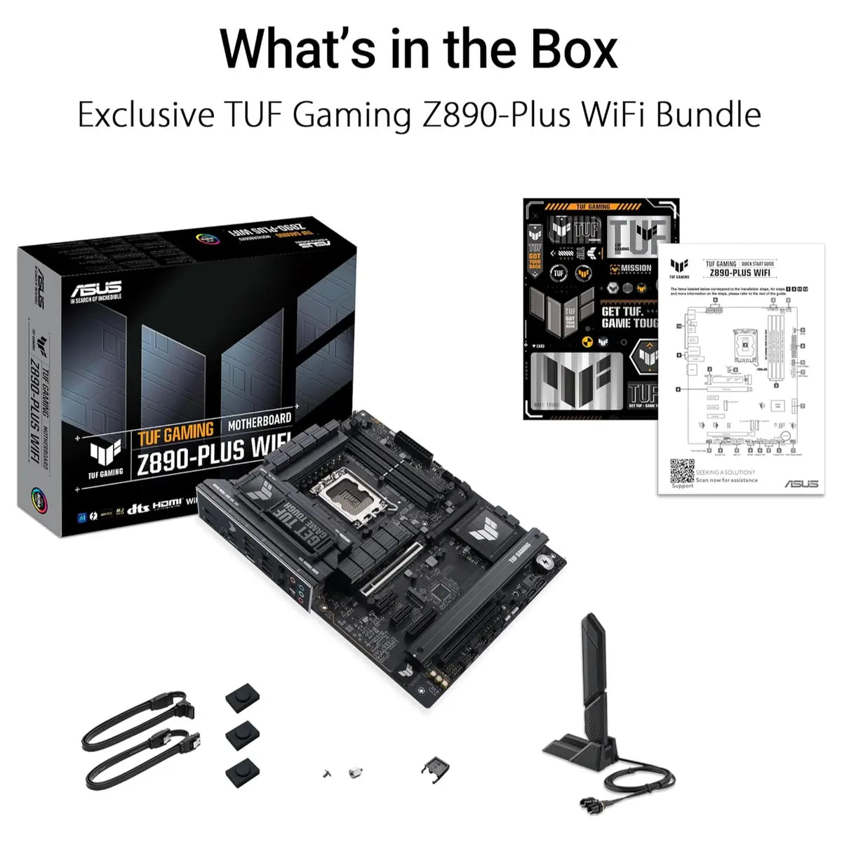 ASUS TUF Gaming Z890-PLUS WiFi ATX Motherboard, Z890 LGA1851, DDR5, PCIe5.0, Thunderbolt4 Type-C, 4xM.2, Wi-Fi7, 2.5Gb