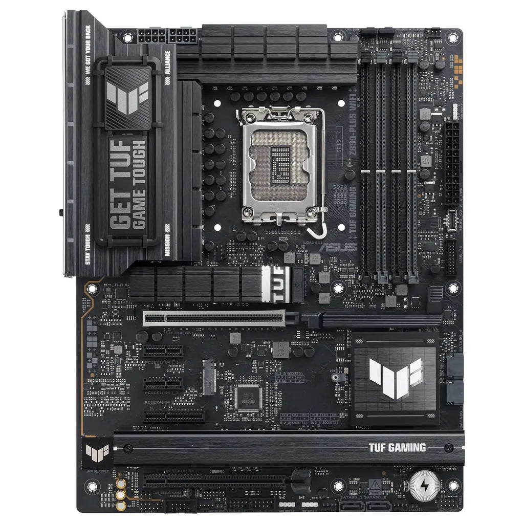 ASUS TUF Gaming Z890-PLUS WiFi ATX Motherboard, Z890 LGA1851, DDR5, PCIe5.0, Thunderbolt4 Type-C, 4xM.2, Wi-Fi7, 2.5Gb