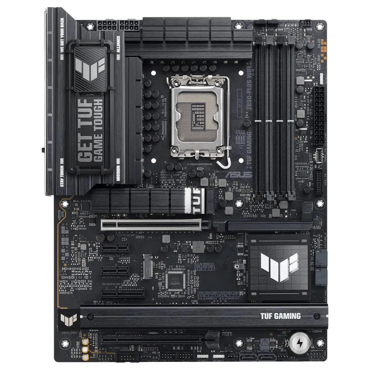 ASUS TUF Gaming Z890-PLUS WiFi ATX Motherboard, Z890 LGA1851, DDR5, PCIe5.0, Thunderbolt4 Type-C, 4xM.2, Wi-Fi7, 2.5Gb