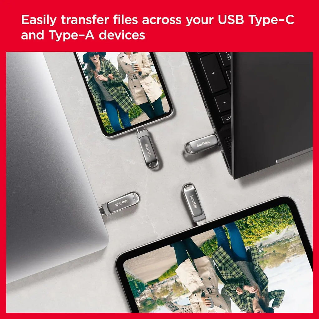 SanDisk Ultra Dual Drive Luxe 1TB, USB 3.2 Gen 1, USB Type-C and Type-A, Up To 400MB/s, SDDDC4-1T00-GAM46