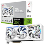 ASUS ROG Astral GeForce RTX 5080 16GB GDDR7 Video Graphics Card, OC 2790MHz, Quad-Fan, 2xHDMI2.1b 3xDisplayPort2.1b, White, ROG-ASTRAL-RTX5080-O16G-WHITE
