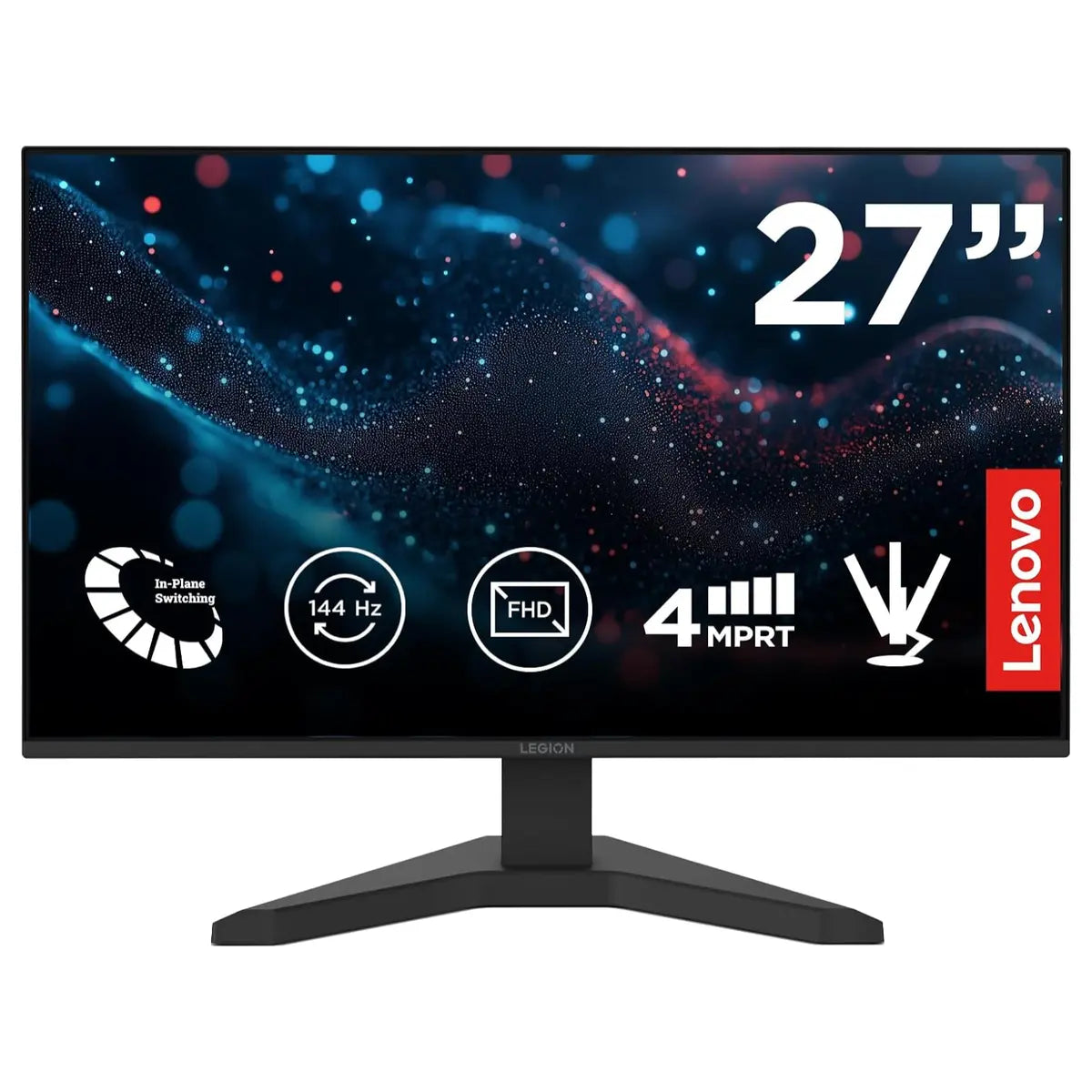 Lenovo Legion R27s Gaming Monitor, 27" FHD 144Hz IPS, 1ms MPRT, HDMI 2.1 and DisplayPort 1.2, Raven Black