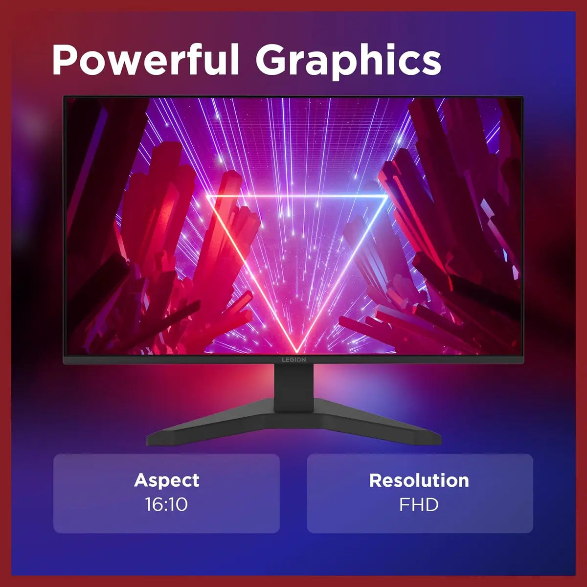Lenovo Legion R27s Gaming Monitor, 27" FHD 144Hz IPS, 1ms MPRT, HDMI 2.1 and DisplayPort 1.2, Raven Black