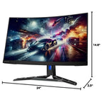 Lenovo Legion R27QC-30 27" WQHD Curved Gaming LED Monitor, 2560x1440, 180Hz, 0.5ms, VA, Adaptive Sync and AMD FreeSync, Anti-Glare, Raven Black