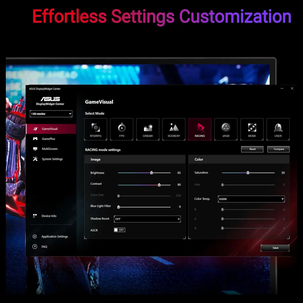 ASUS ROG Strix XG27ACMS, 27" QHD 320Hz, Fast IPS 0.3ms, HDR, USB-C, G-SYNC Compatible