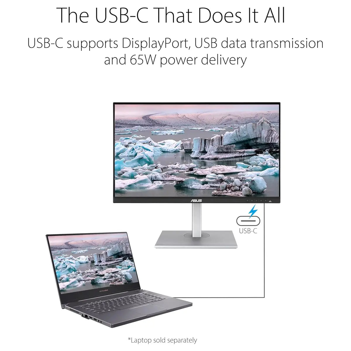 ASUS ProArt Display PA278CV 27" Monitor, WQHD 2560x1440 IPS 75Hz Adaptive-Sync 48-75Hz, 100% sRGB 100% Rec. 709 Delta E < 2 Calman Verified, USB-C 65W USB 3.1 Hub HDMI DisplayPort Daisy-Chaining
