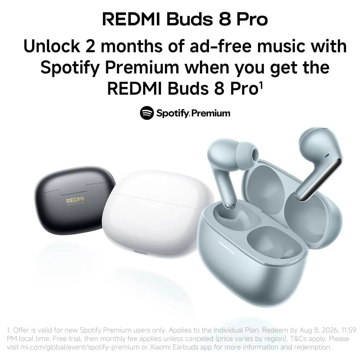 Xiaomi Redmi Buds 8 Pro True Wireless Bluetooth In-Ear Earbuds, 55dB Active Noise Cancelling, Triple Driver, Hi-Res HiFi Sound, Dolby Audio, 33h+ Battery Life, Bluetooth 5.4, IP54, Obsidian Black