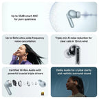 Xiaomi Redmi Buds 8 Pro True Wireless Bluetooth In-Ear Earbuds, 55dB Active Noise Cancelling, Triple Driver, Hi-Res HiFi Sound, Dolby Audio, 33h+ Battery Life, Bluetooth 5.4, IP54, Obsidian Black