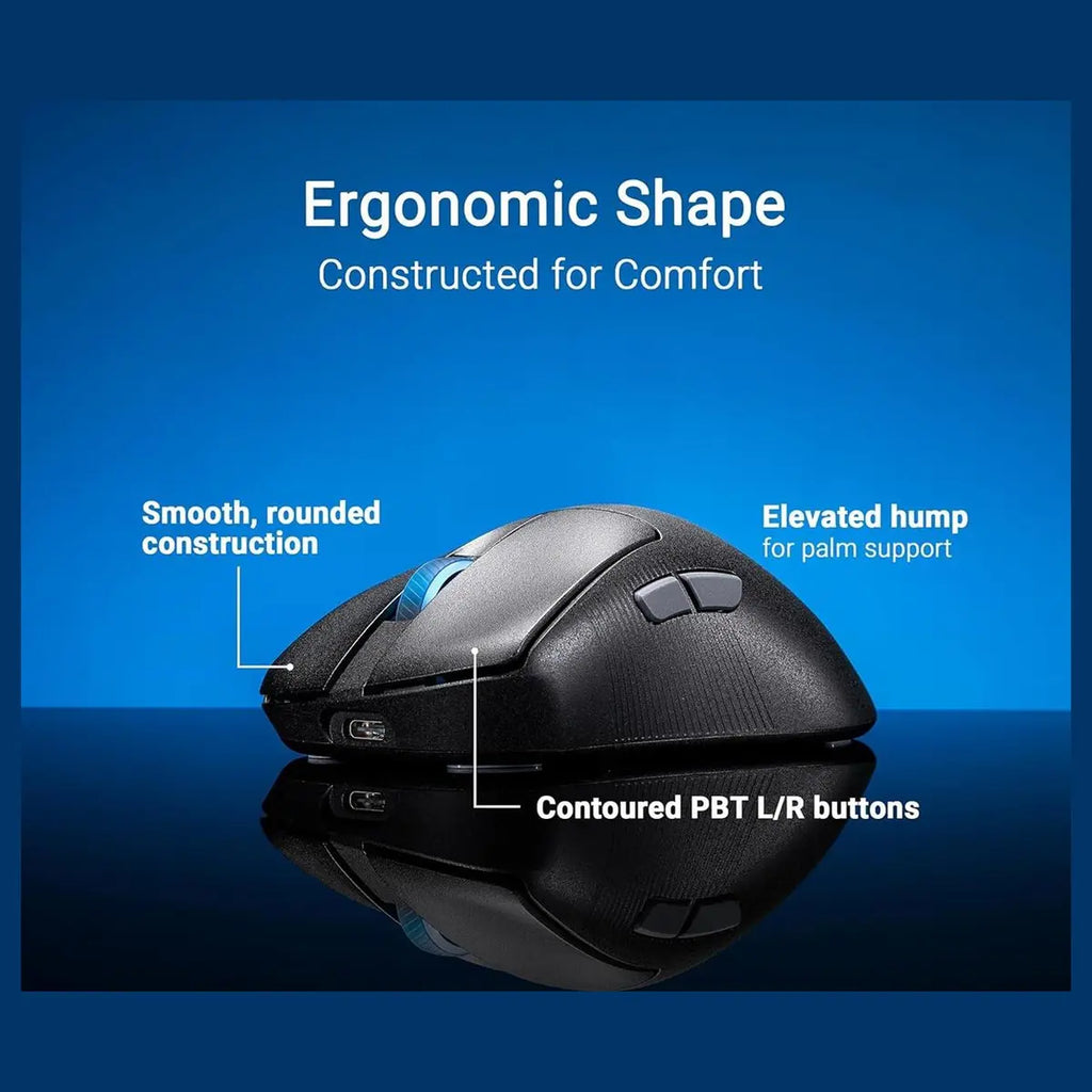 Asus Rog Keris II Ace Wireless Gaming Mouse, 42,000 DPI Optical Sensor, Up To 8000 Hz Polling Rate, Tri-Mode Connectivity, Black