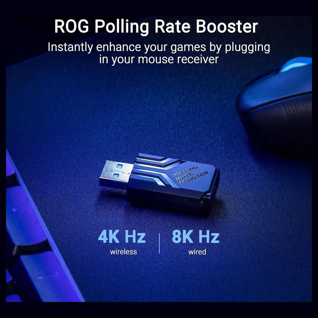 Asus Rog Keris II Ace Wireless Gaming Mouse, 42,000 DPI Optical Sensor, Up To 8000 Hz Polling Rate, Tri-Mode Connectivity, Black