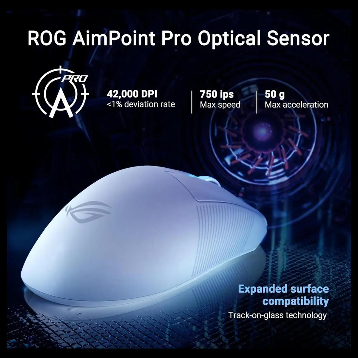 Asus Rog Keris II Ace Wireless Gaming Mouse, 42,000 DPI Optical Sensor, Up To 8000 Hz Polling Rate, Tri-Mode Connectivity, Black