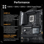 ASUS TUF Gaming B860-PLUS WiFi ATX Motherboard, B860, LGA1851, DDR5, PCIe5.0, 3x M.2, Wi-Fi7, 2.5Gb LAN, USB20Gbps Type-C