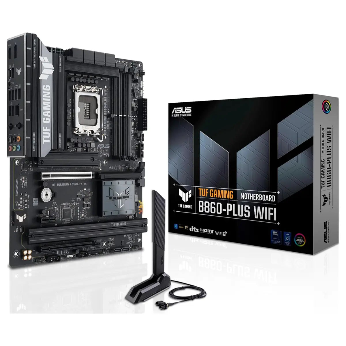 ASUS TUF Gaming B860-PLUS WiFi ATX Motherboard, B860, LGA1851, DDR5, PCIe5.0, 3x M.2, Wi-Fi7, 2.5Gb LAN, USB20Gbps Type-C