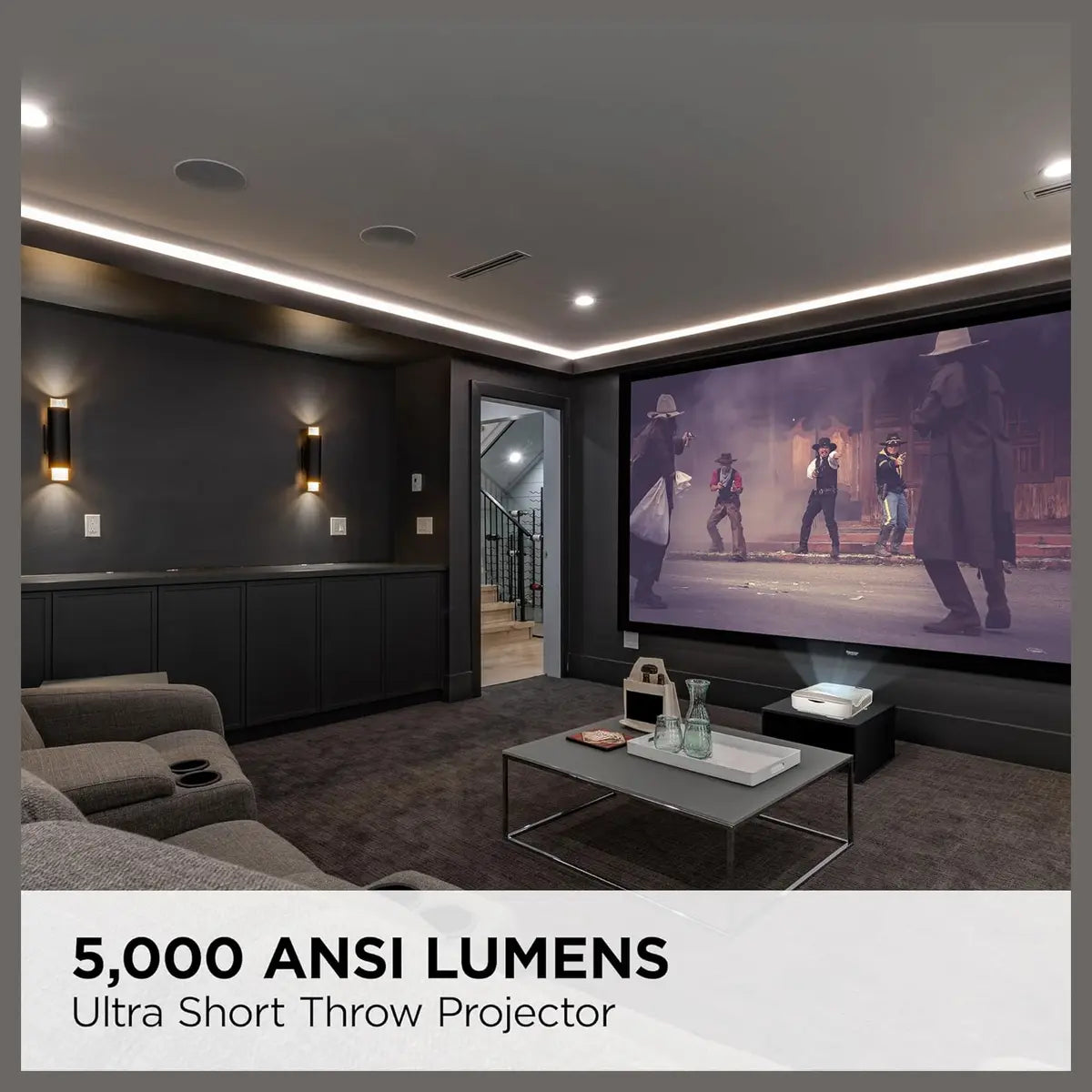 ViewSonic LS832WU Ultra-Short Throw Laser Projector, WUXGA 1920x1200p, 5000 ANSI Lumens, 0.25 Throw Ratio, H and V Keystone, Dual HDMI Inputs