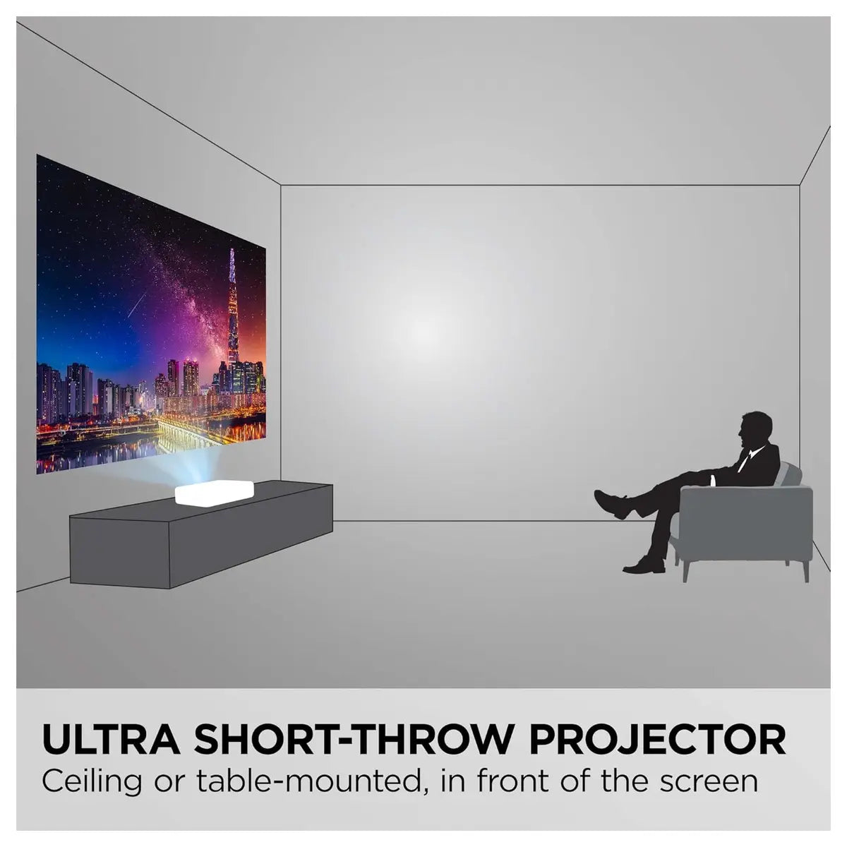 ViewSonic LS832WU Ultra-Short Throw Laser Projector, WUXGA 1920x1200p, 5000 ANSI Lumens, 0.25 Throw Ratio, H and V Keystone, Dual HDMI Inputs