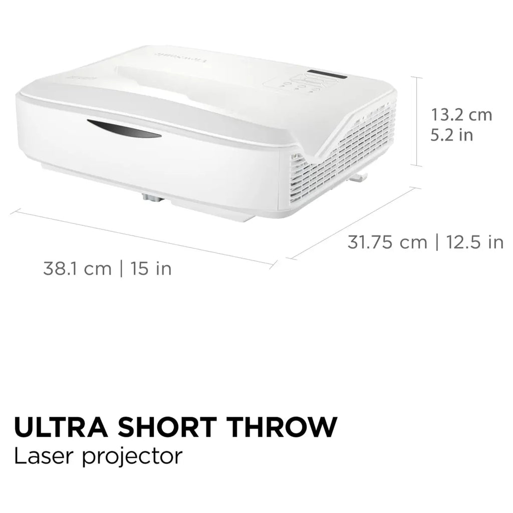 ViewSonic LS832WU Ultra-Short Throw Laser Projector, WUXGA 1920x1200p, 5000 ANSI Lumens, 0.25 Throw Ratio, H and V Keystone, Dual HDMI Inputs