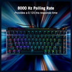 Asus Rog Falchion Ace 75 HE Gaming Keyboard, 75% TKL, Wired USB, Hot-Swappable ROG HFX V2 and V2X Magnetic Switches, Rapid Trigger Toggle, 8000Hz Polling, ROG Double Shot PBT Keycaps, Black